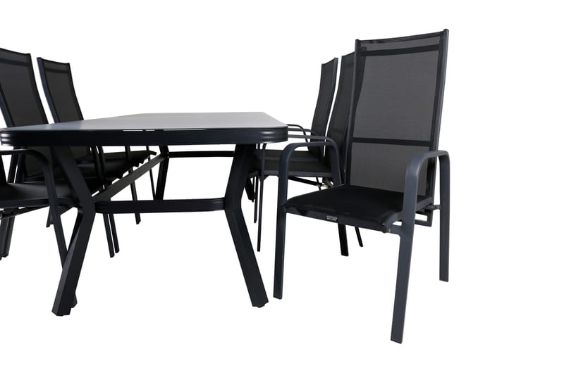 Virya Matgrupp Utomhus 200cm + 6 Copacabana Reclinerstolar - Brun/Vit - Utemöbler - Utegrupp - Matgrupper utomhus