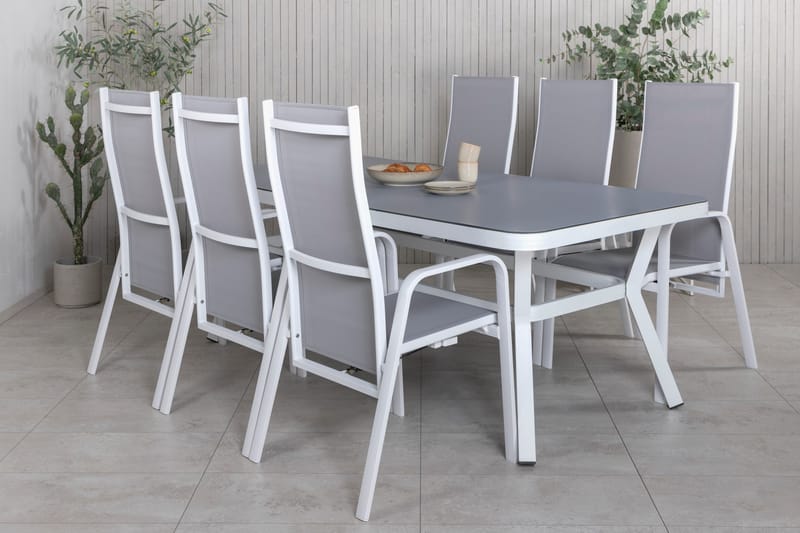 Virya Matgrupp Utomhus 200cm + 6 Copacabana Reclinerstolar - Svart - Utemöbler - Utegrupp - Matgrupper utomhus