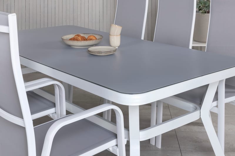 Virya Matgrupp Utomhus 200cm + 6 Copacabana Reclinerstolar - Svart - Utemöbler - Utegrupp - Matgrupper utomhus