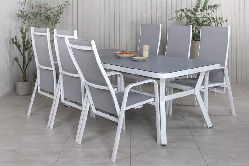 Virya Matgrupp Utomhus 200cm + 6 Copacabana Reclinerstolar - Svart - Utemöbler - Utegrupp - Matgrupper utomhus