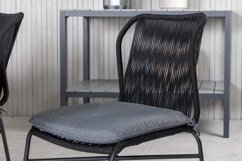 Virya Matgrupp Utomhus 200cm + 6 Julian Matstolar - Svart/Grå - Utemöbler - Utegrupp - Matgrupper utomhus