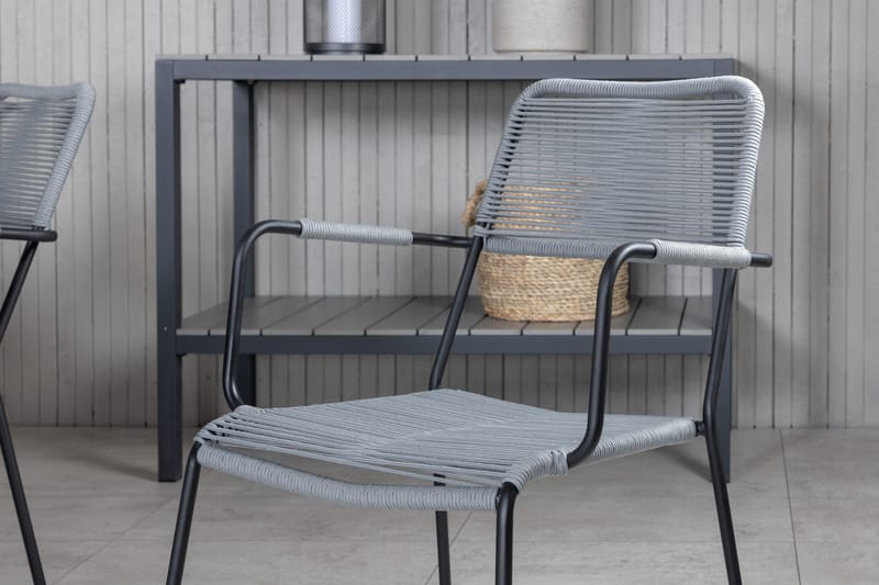 Virya Matgrupp Utomhus 200cm + 6 Lindos Karmstolar - Vit - Utemöbler - Utegrupp - Matgrupper utomhus