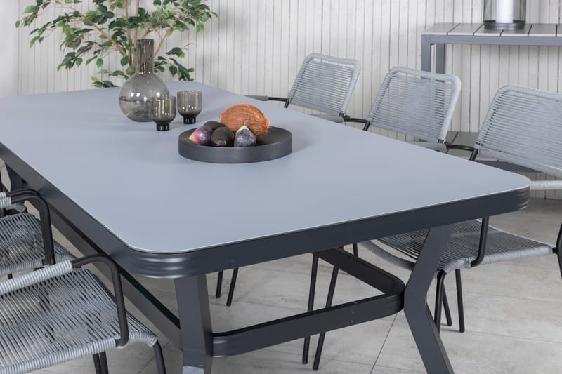 Virya Matgrupp Utomhus 200cm + 6 Lindos Karmstolar - Vit - Utemöbler - Utegrupp - Matgrupper utomhus