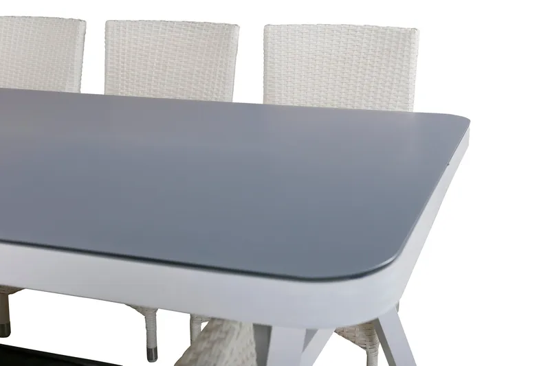 Virya Matgrupp Utomhus 200cm + 6 Malin Karmstolar - Svart/Grå - Utemöbler - Utegrupp - Matgrupper utomhus