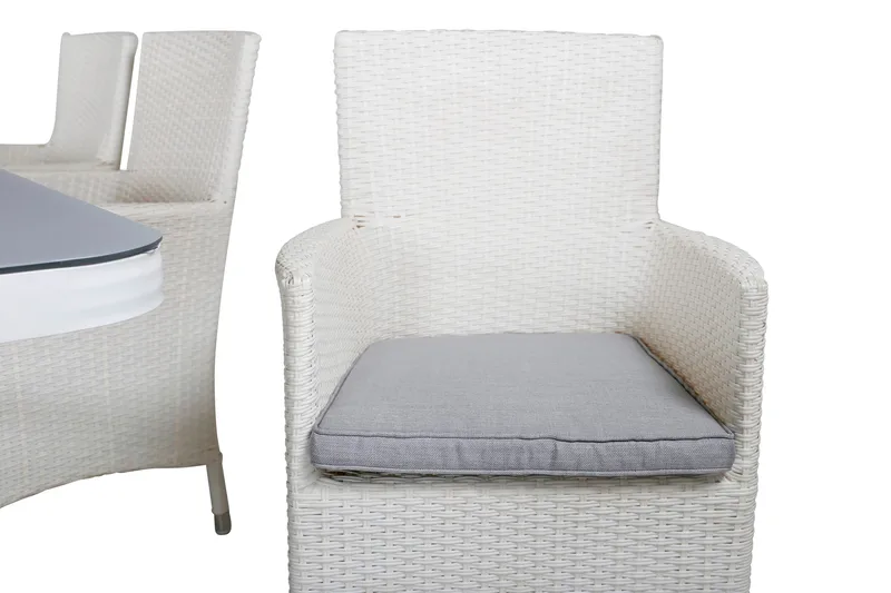 Virya Matgrupp Utomhus 200cm + 6 Malin Karmstolar - Svart/Grå - Utemöbler - Utegrupp - Matgrupper utomhus