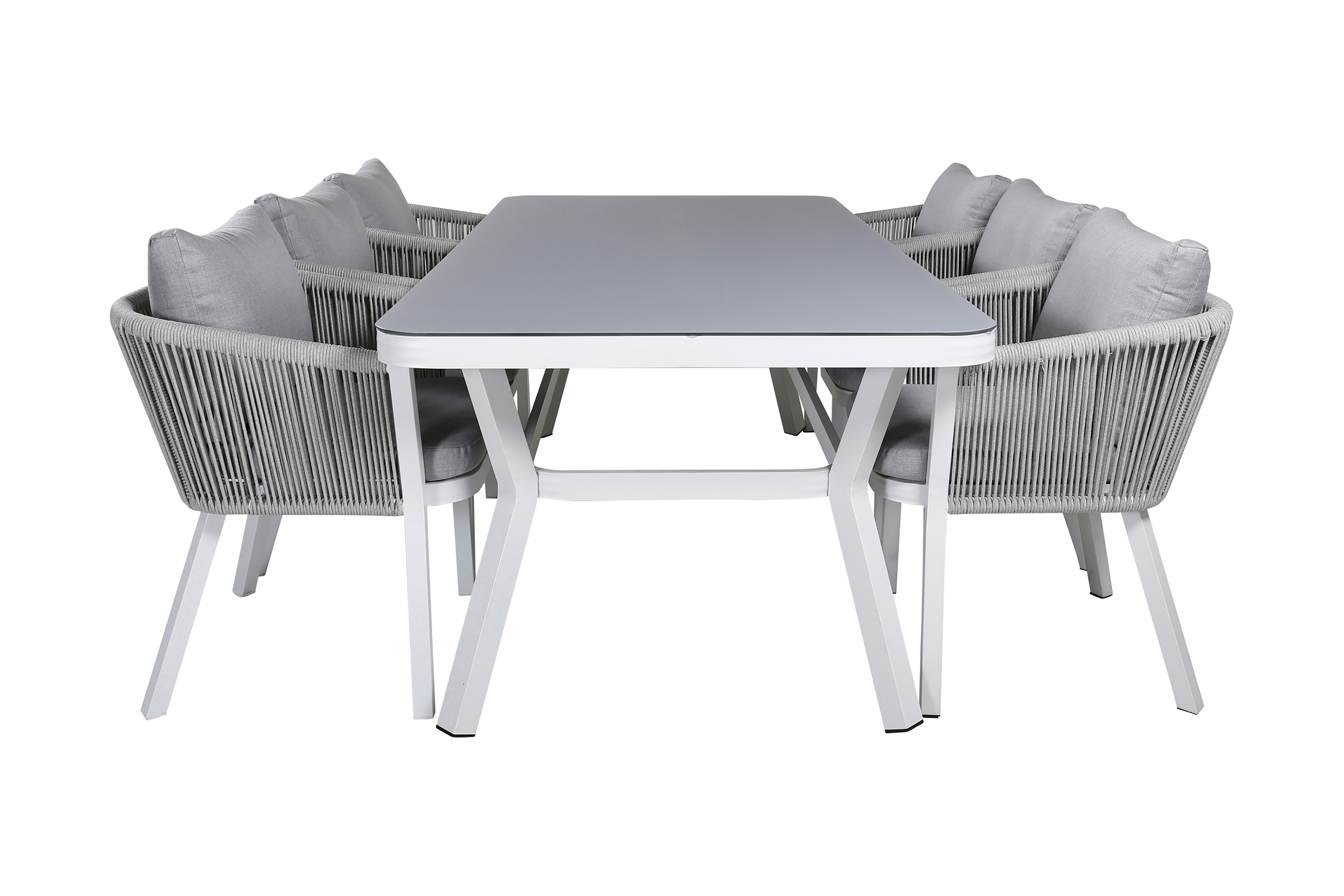 virya matgrupp utomhus 200cm + 6 matstolar - brun