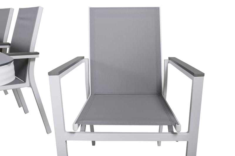 Virya Matgrupp Utomhus 200cm + 6 Parma Matstolar - Vit/Grå - Utemöbler - Utegrupp - Matgrupper utomhus