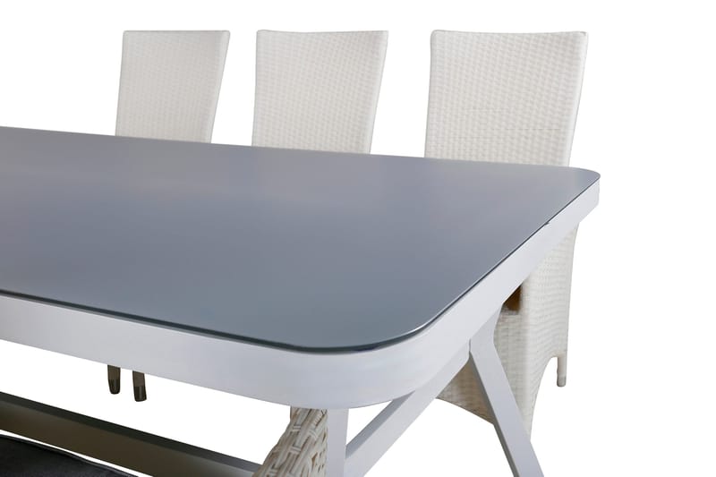 Virya Matgrupp Utomhus 200cm + 6 Padova Reclinerstolar - Vit - Utemöbler - Utegrupp - Matgrupper utomhus