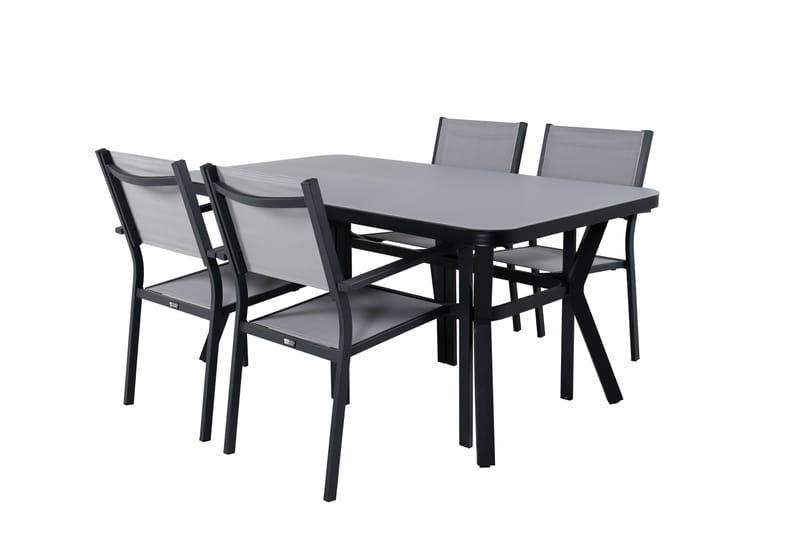 Virya Matgrupp Utomhus + 4 Copacabana Karmstolar - Svart/Grå - Utemöbler - Utegrupp - Matgrupper utomhus