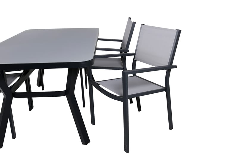 Virya Matgrupp Utomhus + 4 Copacabana Karmstolar - Svart/Grå - Utemöbler - Utegrupp - Matgrupper utomhus
