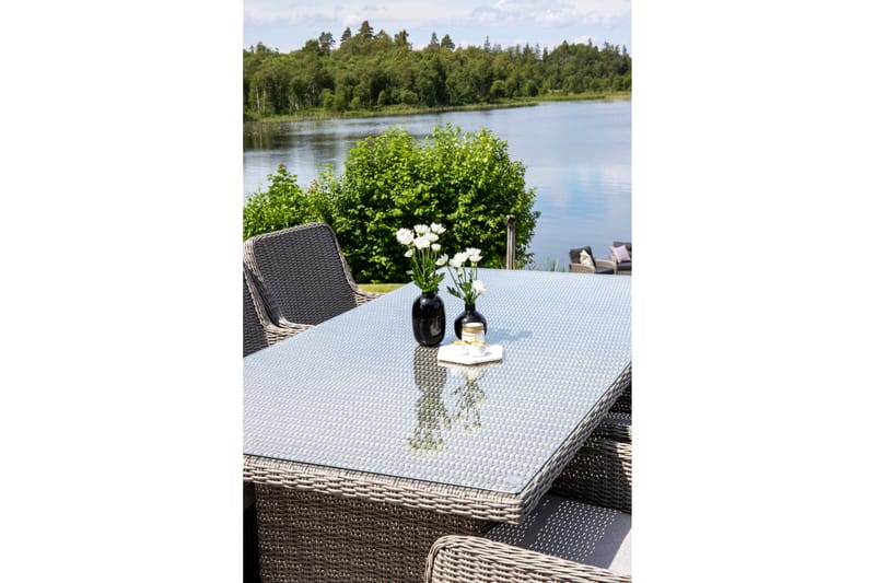 Wembley Matgrupp Utomhus 200 cm + 6 Utestolar - Grå - Utemöbler - Utegrupp - Matgrupper utomhus