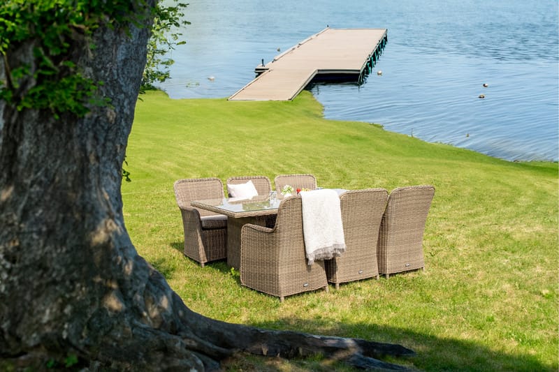 Wembley Matgrupp Utomhus 200cm + 6 Matstolar Utomhus - Natur/Brun - Utemöbler - Utegrupp - Matgrupper utomhus