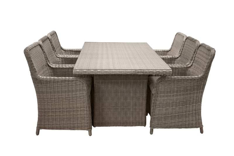 Wembley Matgrupp Utomhus 200cm + 6 Matstolar Utomhus - Natur/Brun - Utemöbler - Utegrupp - Matgrupper utomhus