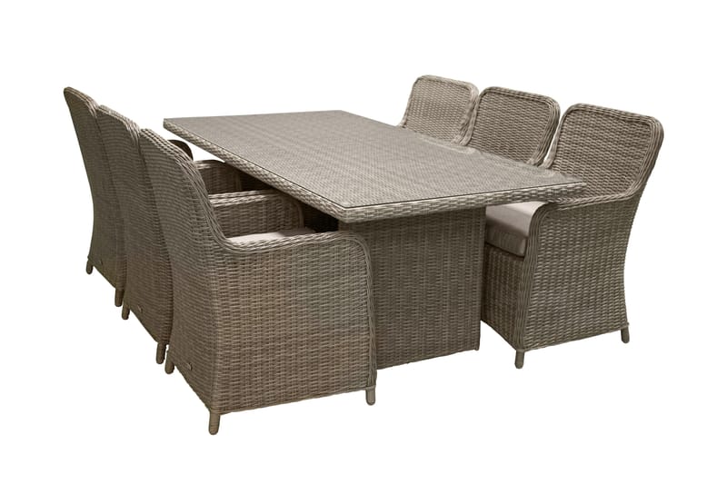 Wembley Matgrupp Utomhus 200cm + 6 Matstolar Utomhus - Natur/Brun - Utemöbler - Utegrupp - Matgrupper utomhus