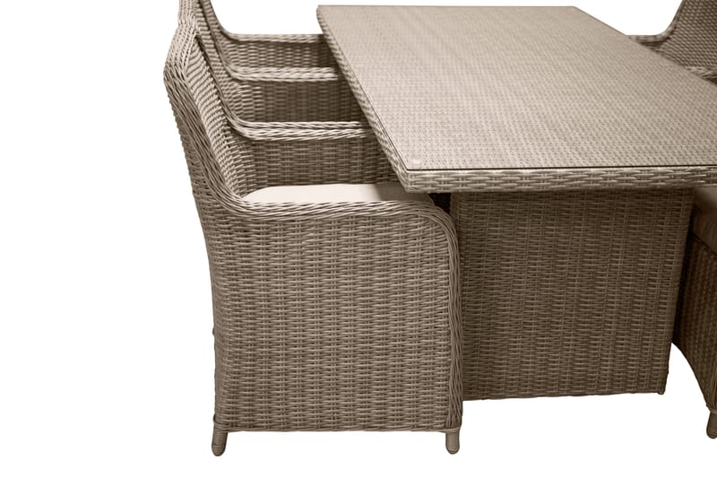 Wembley Matgrupp Utomhus 200cm + 6 Matstolar Utomhus - Natur/Brun - Utemöbler - Utegrupp - Matgrupper utomhus