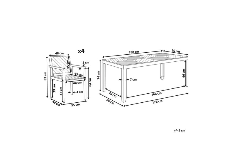Matsalsset Baratti 4-Sits - 4-Sits - Utemöbler - Utegrupp - Matgrupper utomhus