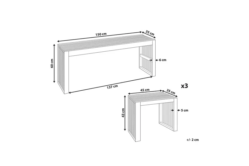 Matsalsset Bellano 3-Sits - 3-Sits - Utemöbler - Utegrupp - Matgrupper utomhus
