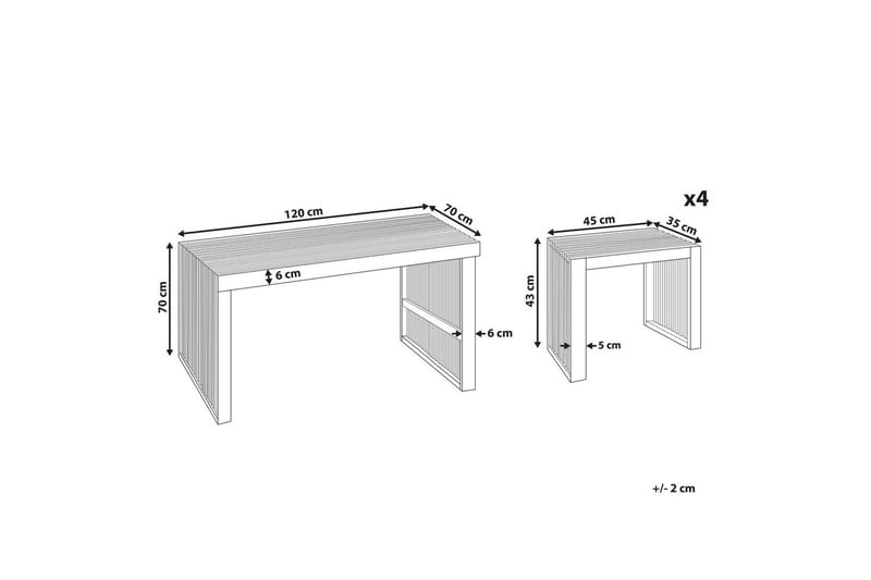 Matsalsset Bellano 4-Sits - 4-Sits - Utemöbler - Utegrupp - Matgrupper utomhus
