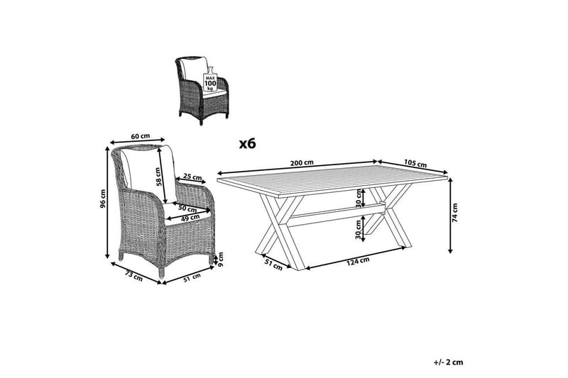 Matsalsset Cascais - Utemöbler - Utegrupp - Matgrupper utomhus