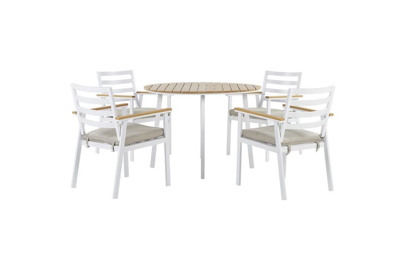 Matsalsset Cavoli Vit/ljust trä/beige, Vit/ljust trä/beige