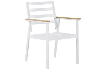 Matsalsset Cavoli Vit/ljust trä/beige - Vit/ljust trä/beige - Utemöbler - Utegrupp - Matgrupper utomhus