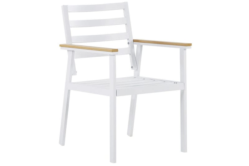 Matsalsset Cavoli Vit/ljust trä/beige - Vit/ljust trä/beige - Utemöbler - Utegrupp - Matgrupper utomhus