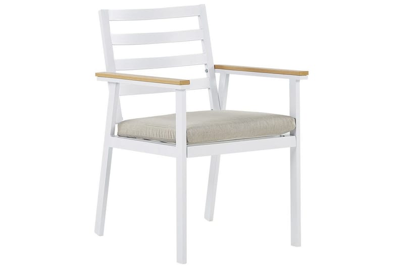Matsalsset Cavoli Vit/ljust trä/beige - Vit/ljust trä/beige - Utemöbler - Utegrupp - Matgrupper utomhus