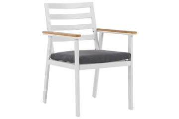 Matsalsset Cavoli Vit/ljust trä/grått - Vit/ljust trä/grått - Utemöbler - Utegrupp - Matgrupper utomhus