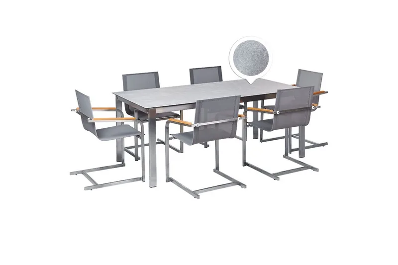 Matsalsset Cosoleto Grå/Silver, 6-Sits, Grå/Silver, 6-Sits