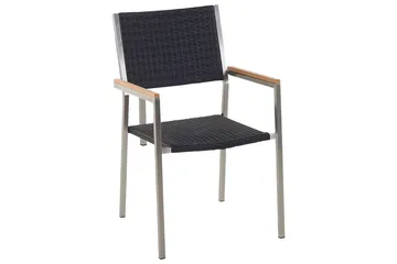 Matsalsset Cosoleto/Grosseto Svart/Silver, 6-Sits - Svart/Silver, 6-Sits - Utemöbler - Utegrupp - Matgrupper utomhus