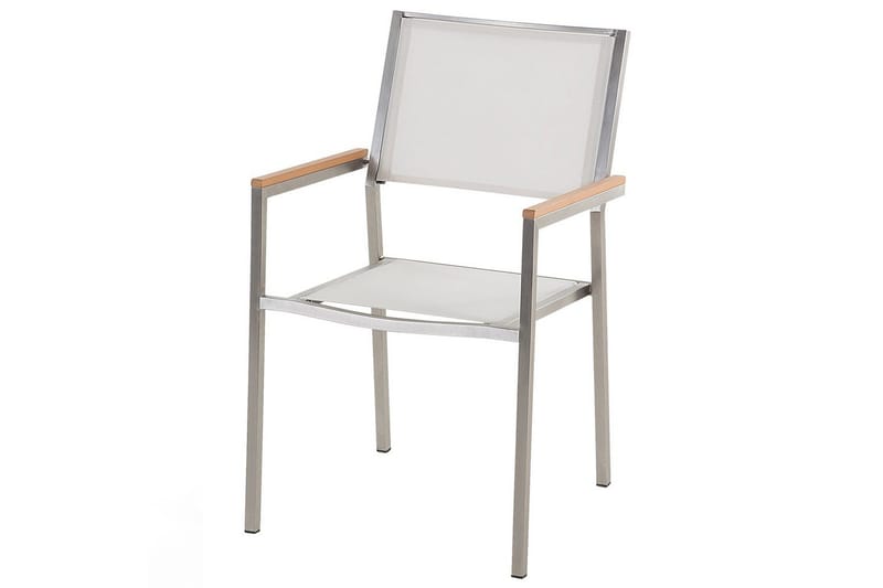 Matsalsset Cosoleto/Grosseto Vit marmor/Silver, 6-Sits - Vit marmor/Silver, 6-Sits - Utemöbler - Utegrupp - Matgrupper utomhus