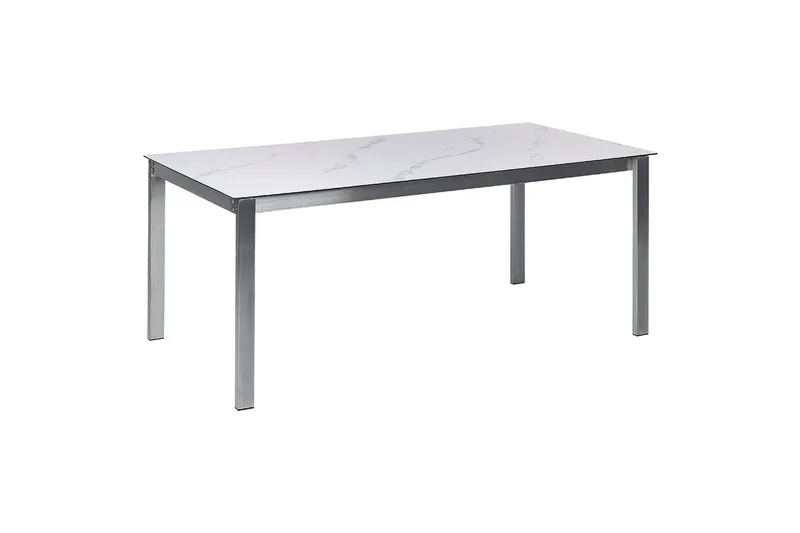 Matsalsset Cosoleto/Grosseto Vit marmor/Silver, 6-Sits - Vit marmor/Silver, 6-Sits - Utemöbler - Utegrupp - Matgrupper utomhus