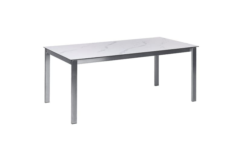 Matsalsset Cosoleto/Grosseto Vit marmor/Silver, 6-Sits - Vit marmor/Silver, 6-Sits - Utemöbler - Utegrupp - Matgrupper utomhus
