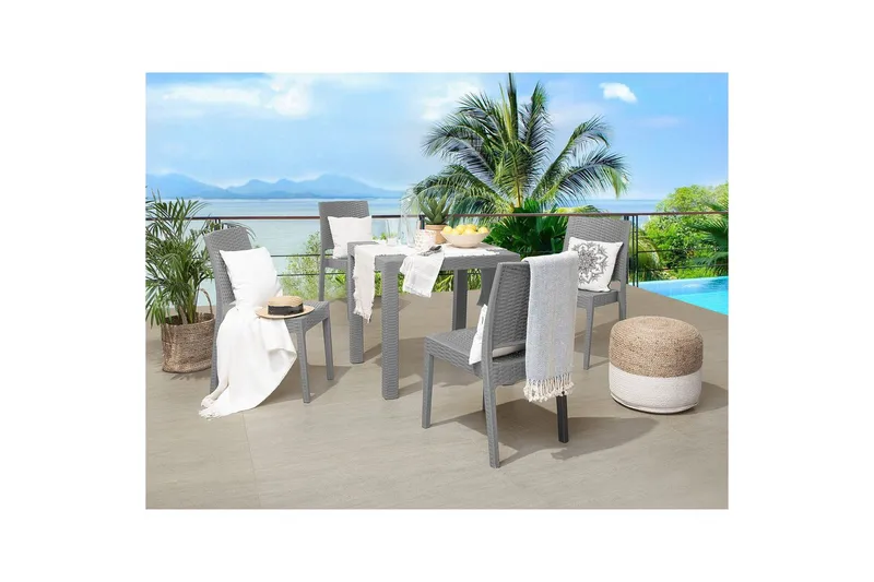 Matsalsset Fossano Grå, 4-Sits - Grå, 4-Sits - Utemöbler - Utegrupp - Matgrupper utomhus