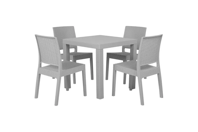 Matsalsset Fossano Grå, 4-Sits, Grå, 4-Sits