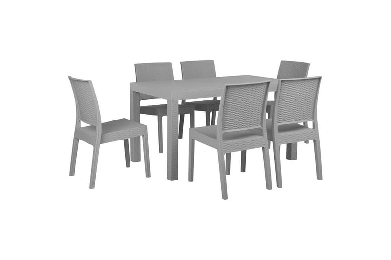 Matsalsset Fossano Ljusgrå, 6-Sits, Ljusgrå, 6-Sits