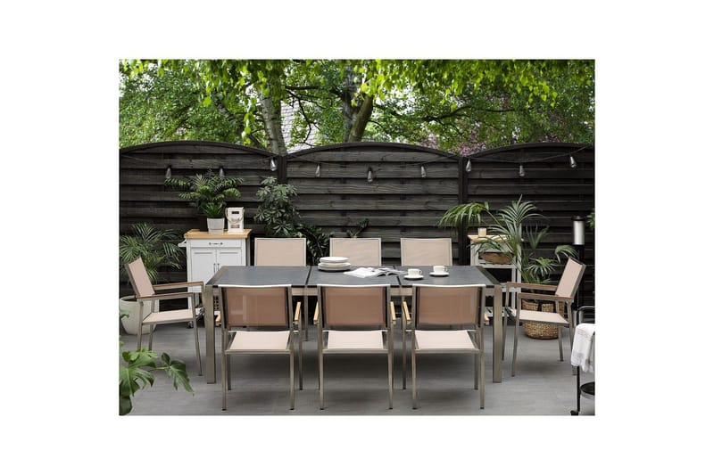 Matsalsset Grosseto Grå/Silver/Beige, 8-Sits - Grå/Silver/Beige, 8-Sits - Utemöbler - Utegrupp - Matgrupper utomhus