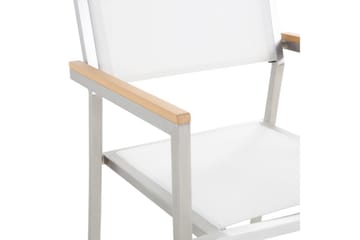 Matsalsset Grosseto Grå/Vit/Silver, 6-Sits - Grå/Vit/Silver/6-Sits - Utemöbler - Utegrupp - Matgrupper utomhus
