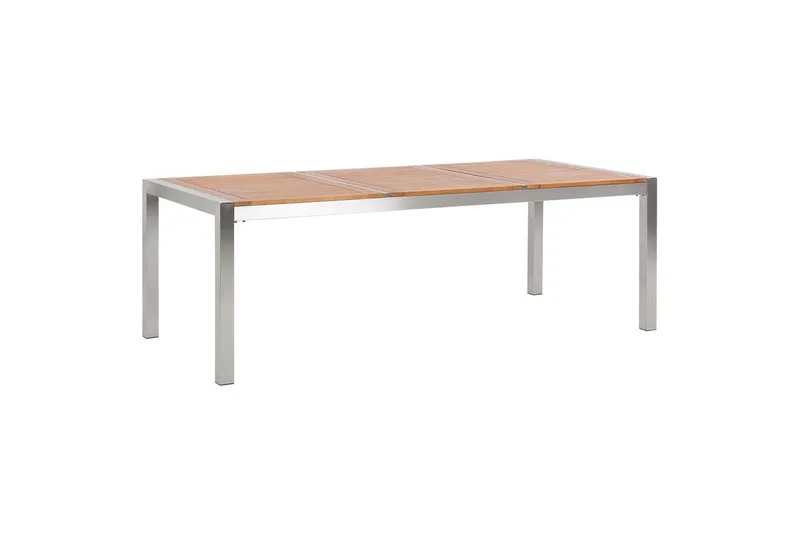 Matsalsset Grosseto Ljus trä/beige/silver, 8-Sits - Ljus trä/beige/silver, 8-Sits - Utemöbler - Utegrupp - Matgrupper utomhus