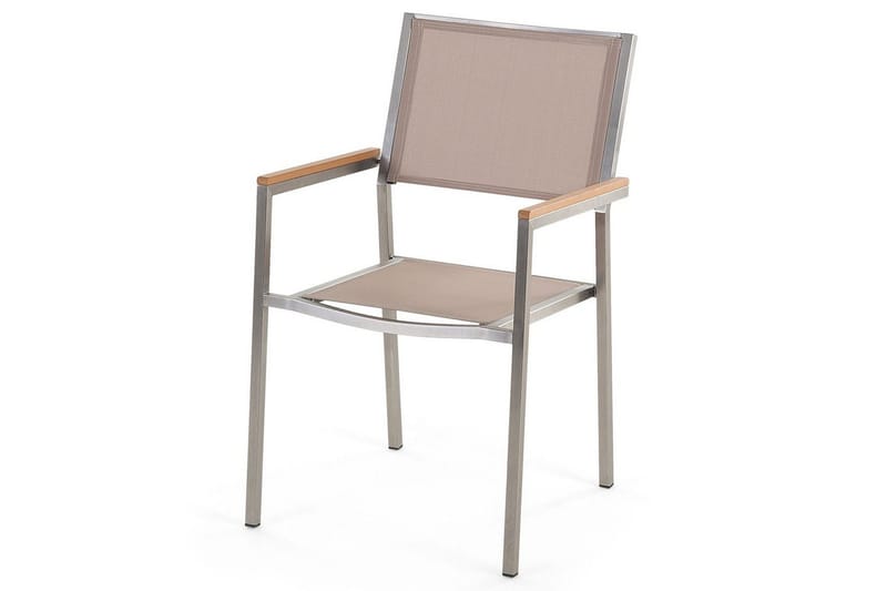 Matsalsset Grosseto Ljus trä/beige/silver, 8-Sits - Ljus trä/beige/silver, 8-Sits - Utemöbler - Utegrupp - Matgrupper utomhus