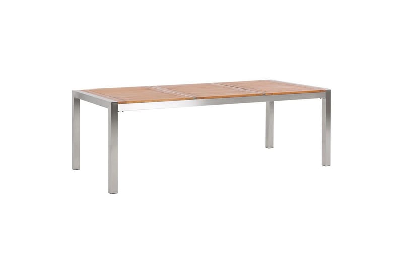 Matsalsset Grosseto Ljus trä/svart/silver, 8-Sits - Ljus trä/svart/silver, 8-Sits - Utemöbler - Utegrupp - Matgrupper utomhus