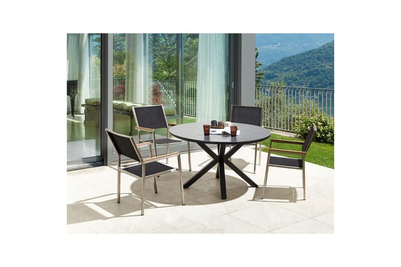Matsalsset Maletto/Grosseto Grå/Svart/Silver - Grå/Svart/Silver - Utemöbler - Utegrupp - Matgrupper utomhus