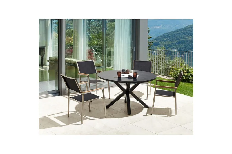 Matsalsset Maletto/Grosseto Svart/Silver - Svart/Silver - Utemöbler - Utegrupp - Matgrupper utomhus