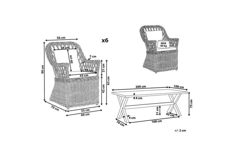 Matsalsset Maros/Olbia 6-Sits - 6-Sits - Utemöbler - Utegrupp - Matgrupper utomhus