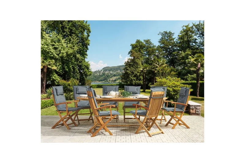 Matsalsset Maui 8-sits Grå/ljust trä - Grå/ljust trä - Utemöbler - Utegrupp - Matgrupper utomhus