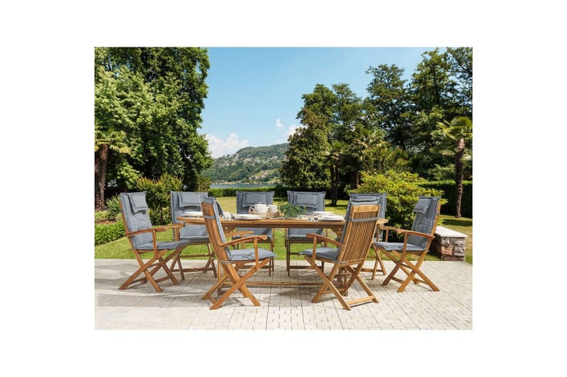 Matsalsset Maui 8-sits Ljus trä/grå - Ljus trä/grå - Utemöbler - Utegrupp - Matgrupper utomhus