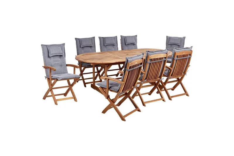 Matsalsset Maui II Ljus trä/grå, 8-Sits, Ljus trä/grå, 8-Sits