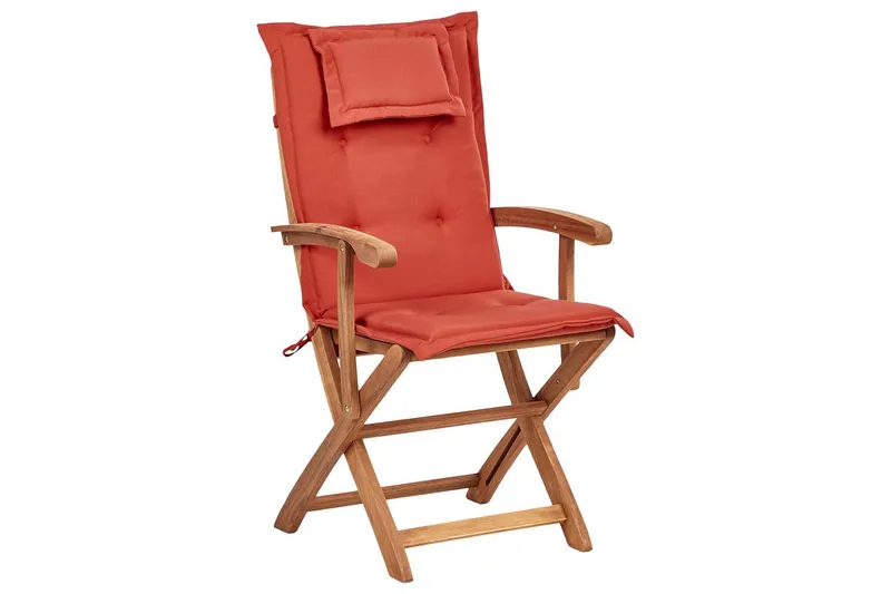 Matsalsset Maui II med parasoll Ljus trä/röd, 8-Sits - Ljus trä/röd, 8-Sits - Utemöbler - Utegrupp - Matgrupper utomhus