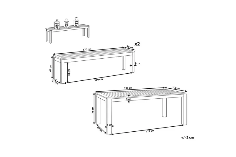 Matsalsset Monsano - Utemöbler - Utegrupp - Matgrupper utomhus