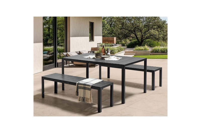Matsalsset Nardo Svart - Svart - Utemöbler - Utegrupp - Matgrupper utomhus